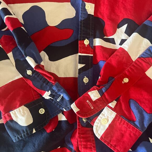 Rare Vintage Ralph Lauren Red White Blue Patriotic long sleeve button down - Picture 3 of 7